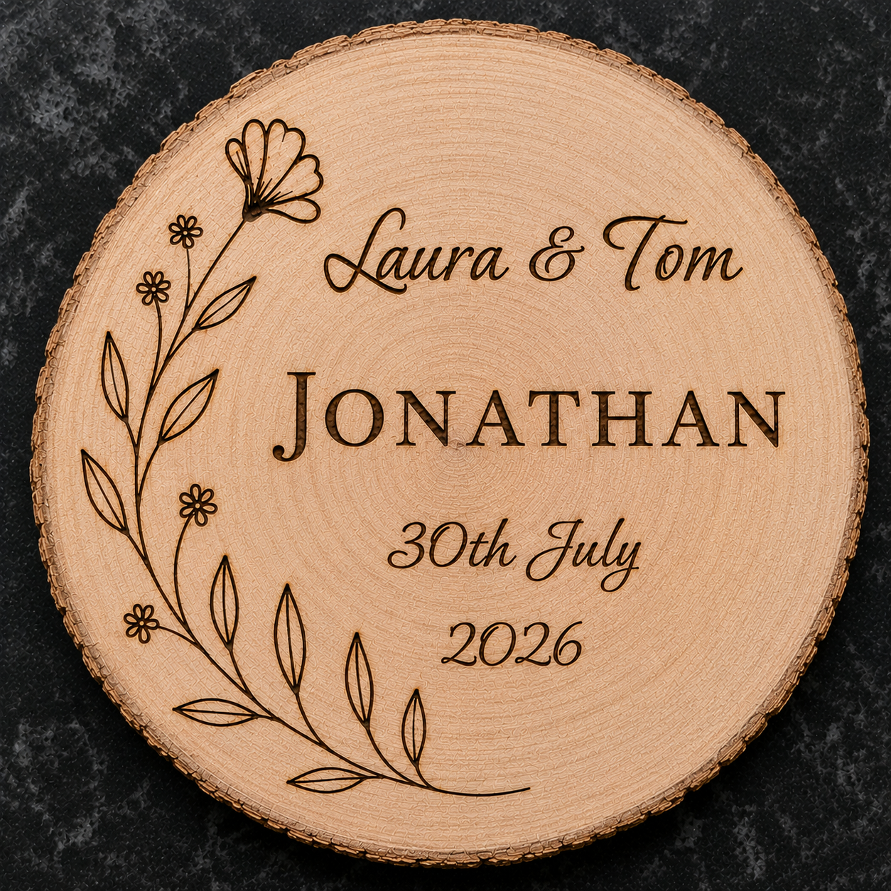 custom wood slices