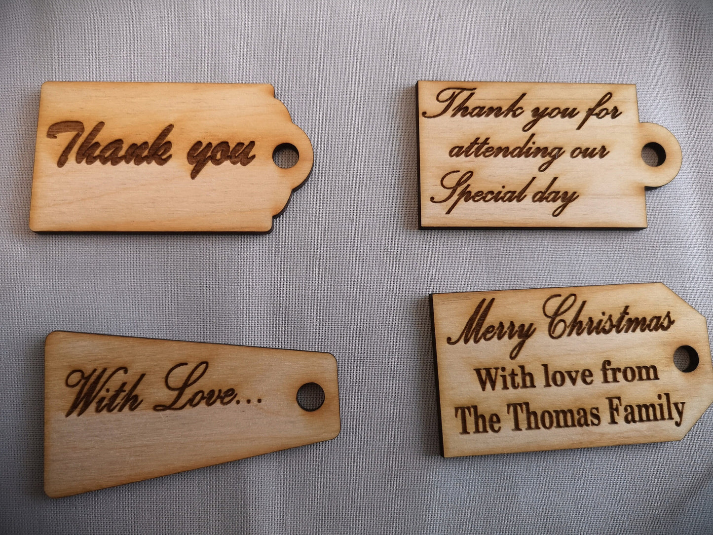 Personalised laser cut wooden gift tags birthday gift tags Christmas gift tags wedding gift tags wedding favours