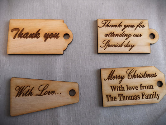 Personalised laser cut wooden gift tags birthday gift tags Christmas gift tags wedding gift tags wedding favours