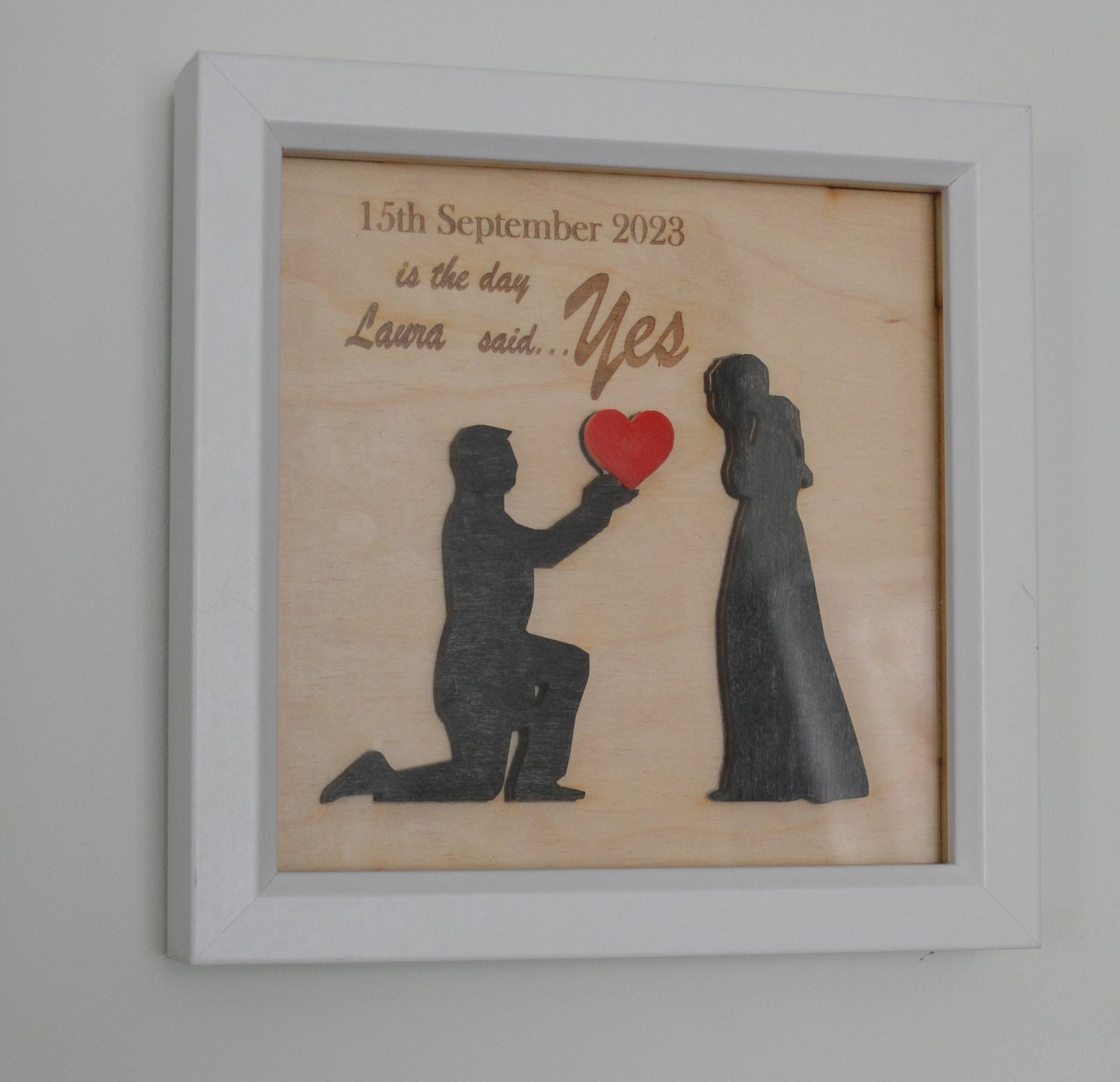 Engagement layered effect picture, personalised celebration gift