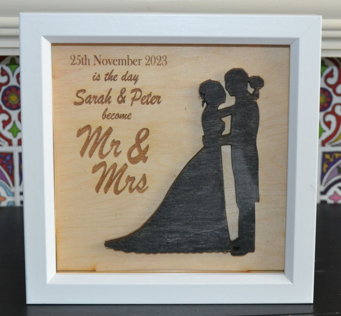 Wedding gift, unique handmade personalised picture