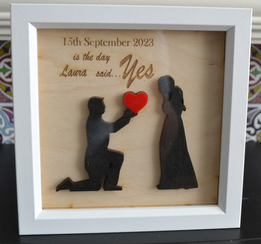 Engagement layered effect picture, personalised celebration gift