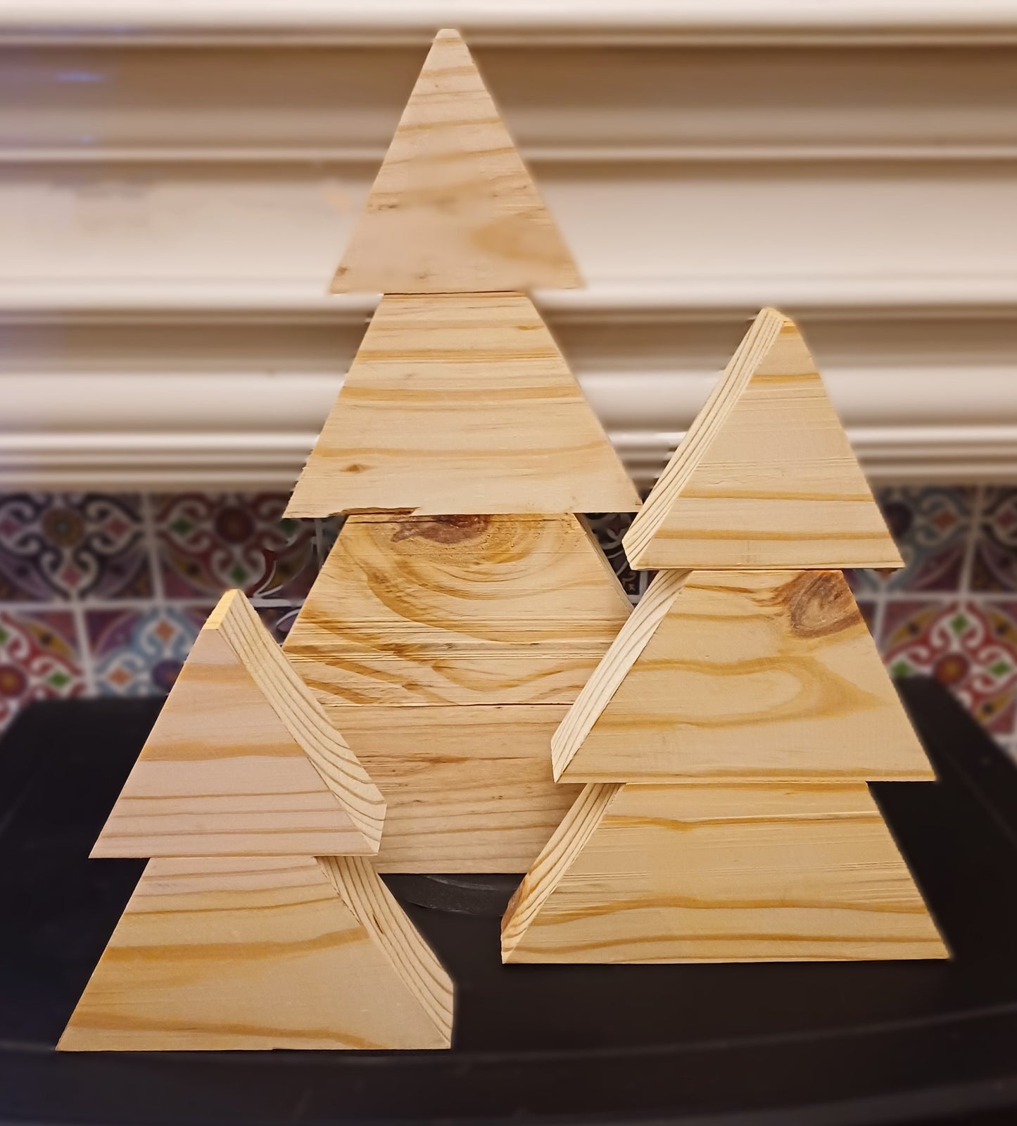 Handmade Wooden Christmas Tree Set