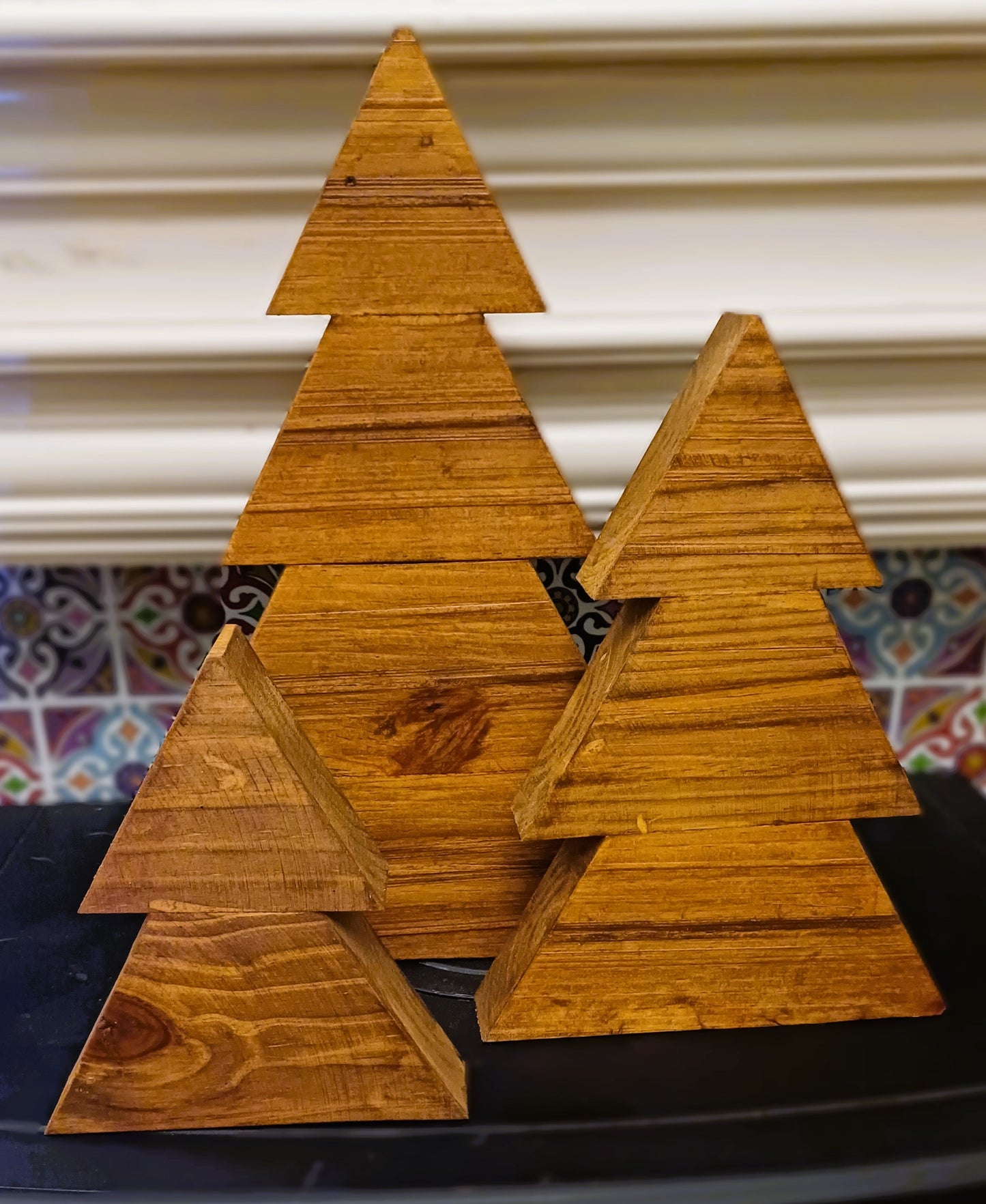 Handmade Wooden Christmas Tree Set