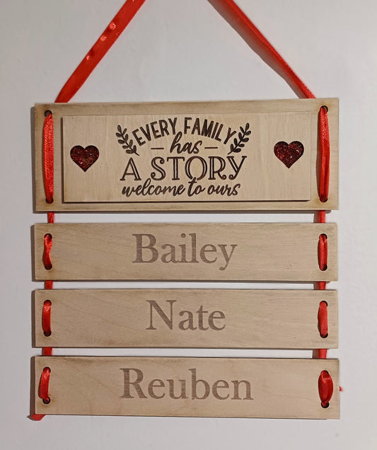 Personalised Family hanging plaque