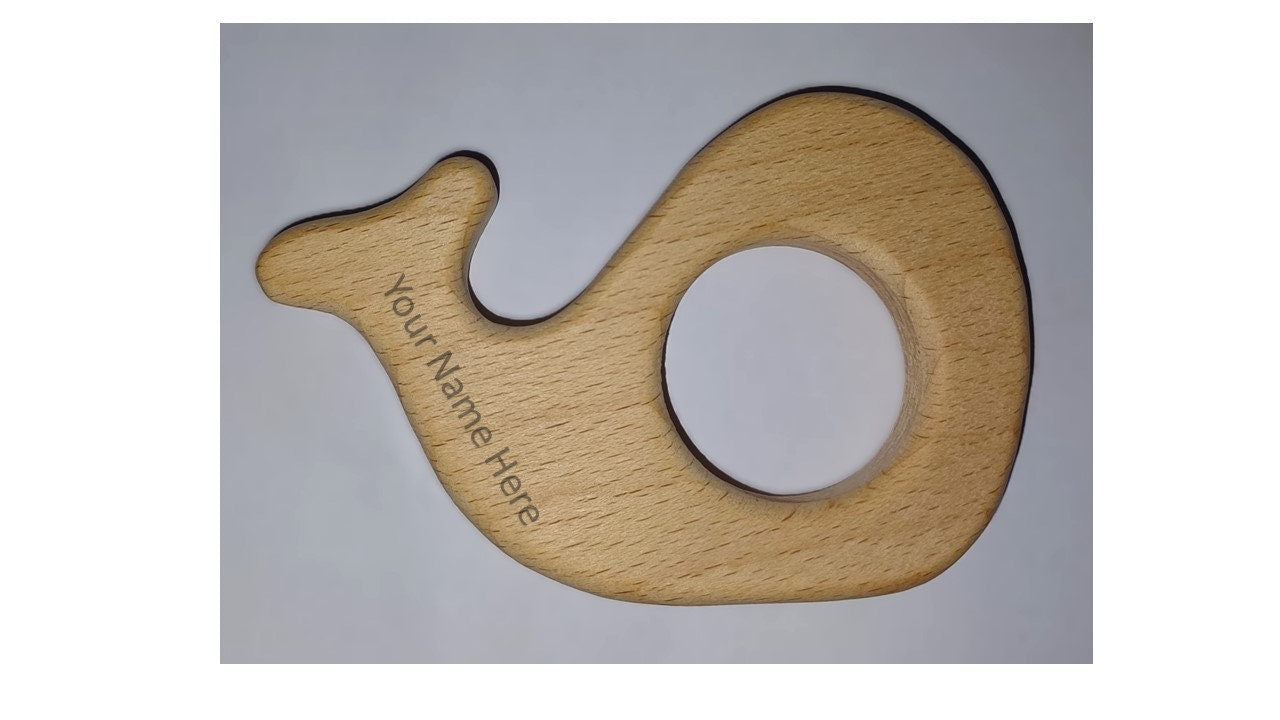 Wooden Natural Organic montessori personalised teething sensory rings