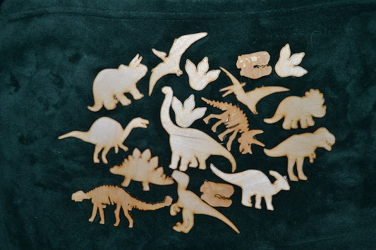 Dinosaur craft shapes, dinosaur, craft shapes, art & craft, wooden, lasercut, embellishment, craft dinosaur, wooden dinosaur