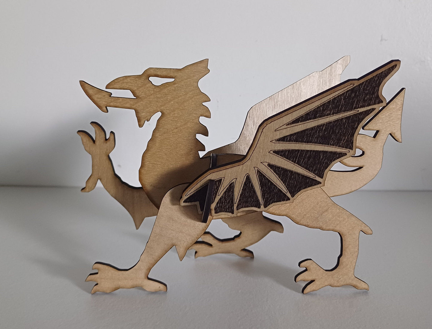 3D Welsh dragon, 3d puzzle welsh dragon, wales, dragon, wooden welsh dragon, wooden dragon, craft dragon, st davids,