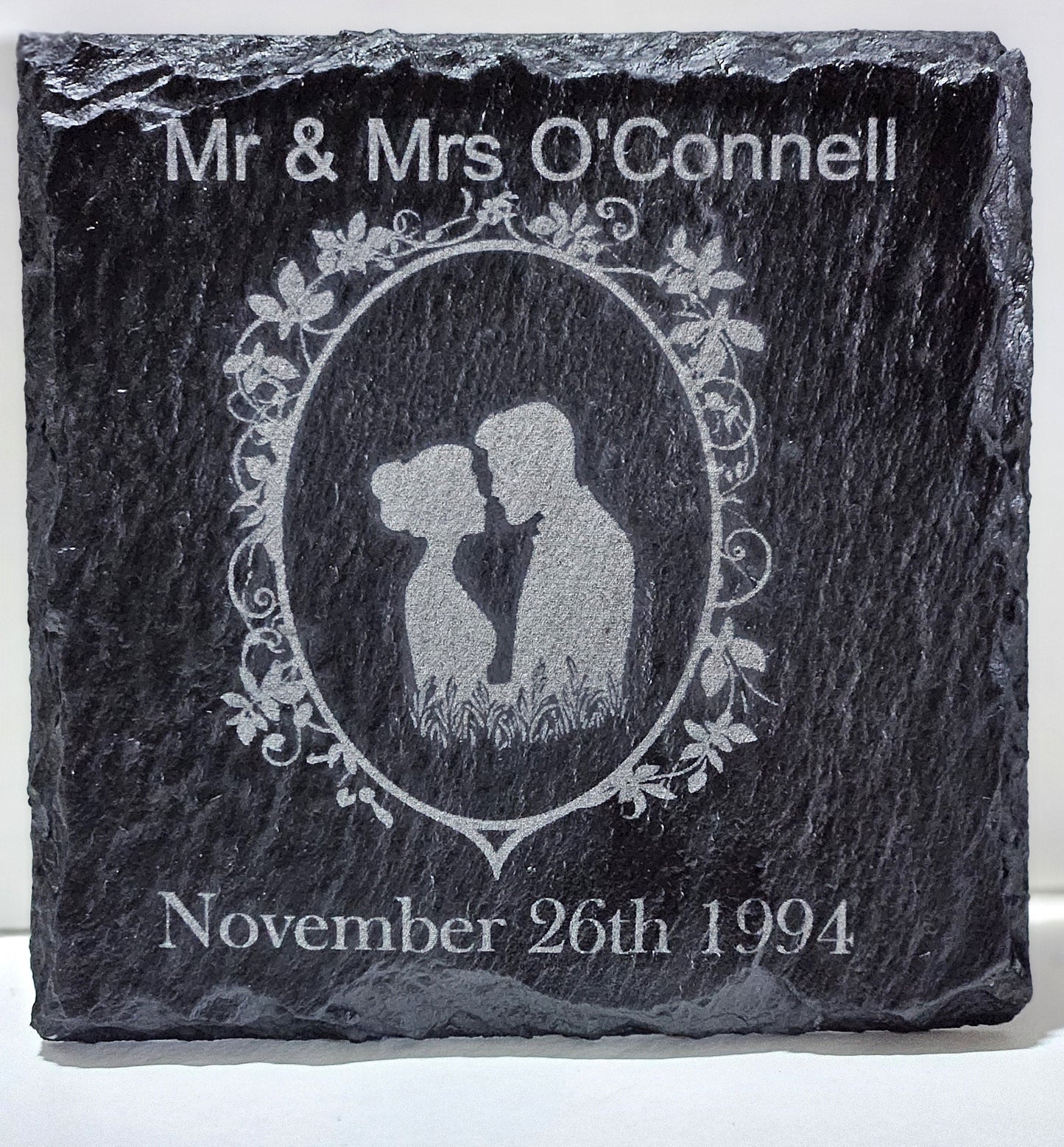 Personalised wedding gift, anniversary gift, engraved slate gift, wedding memory, personalised slate gift