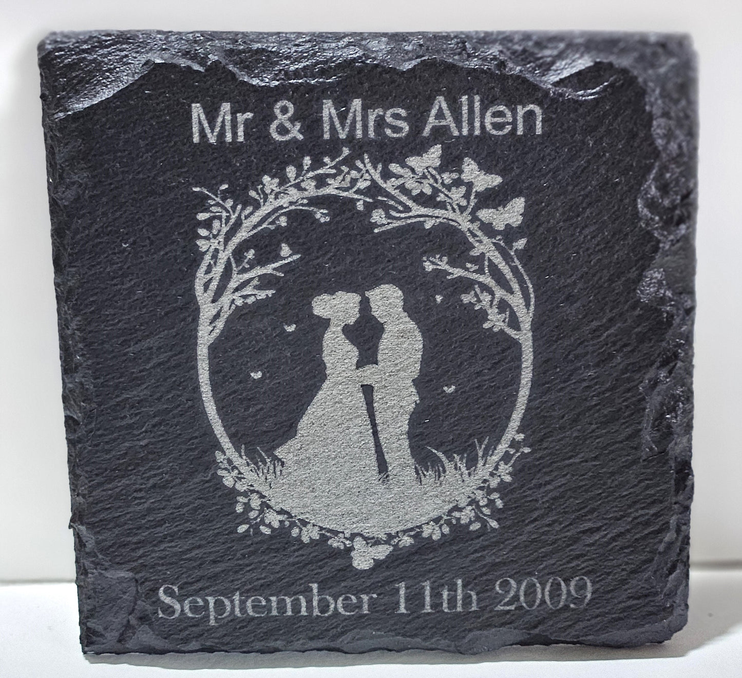 Personalised wedding gift, anniversary gift, engraved slate gift, wedding memory, personalised slate gift