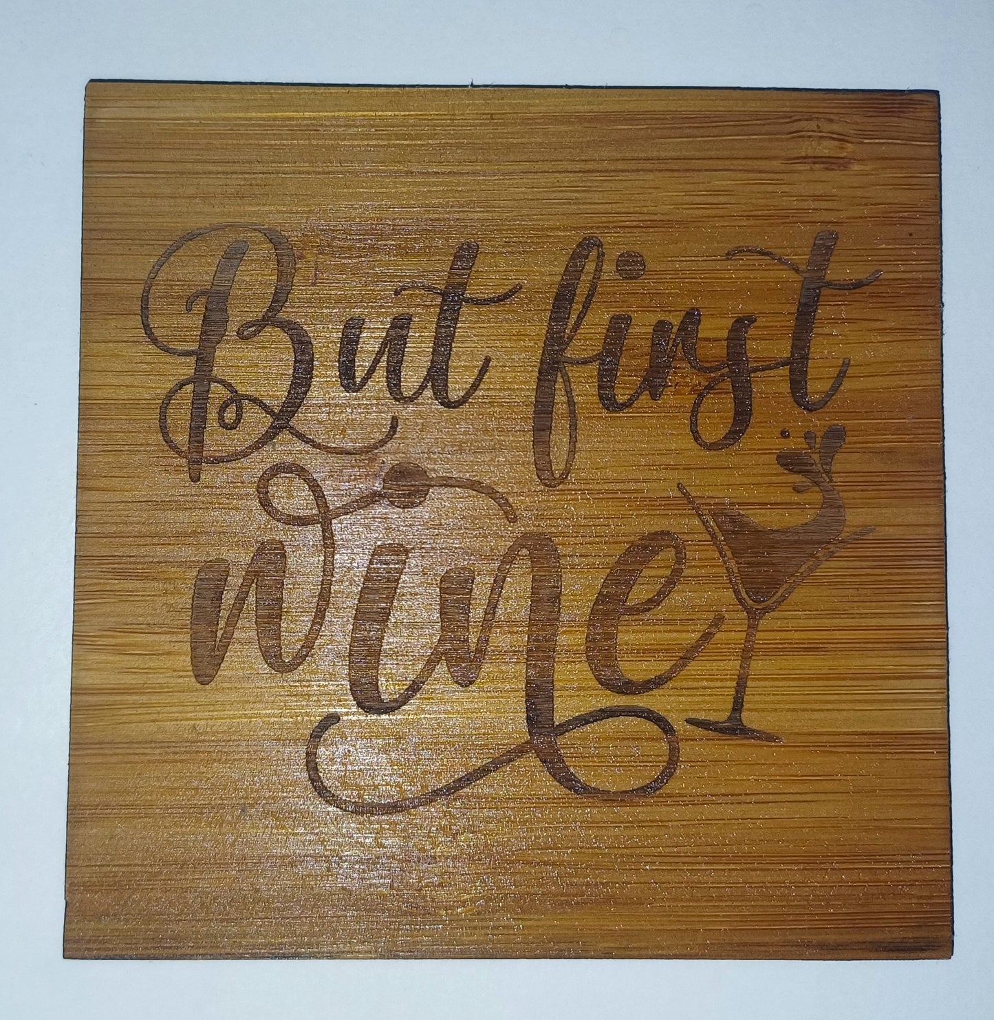 Bamboo coasters, wooden fun coasters, coasters for wine, laser engraved funny coasters