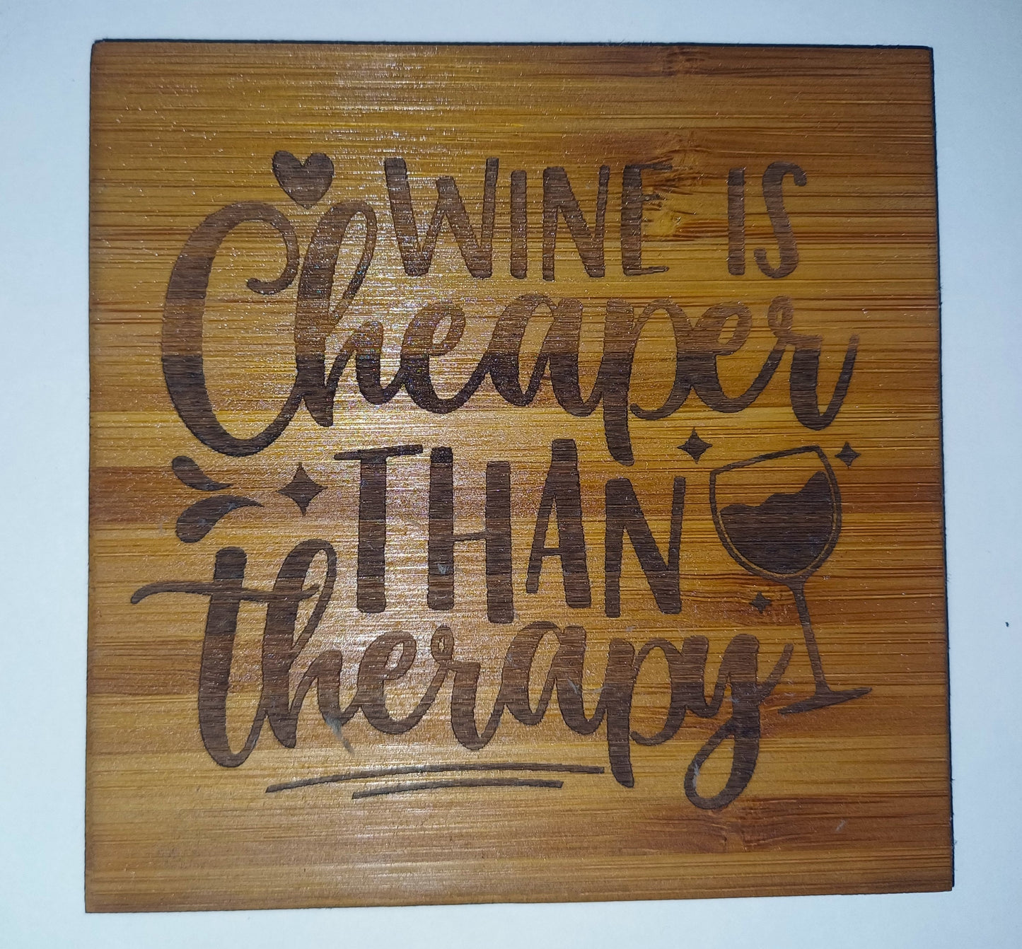 Bamboo coasters, wooden fun coasters, coasters for wine, laser engraved funny coasters