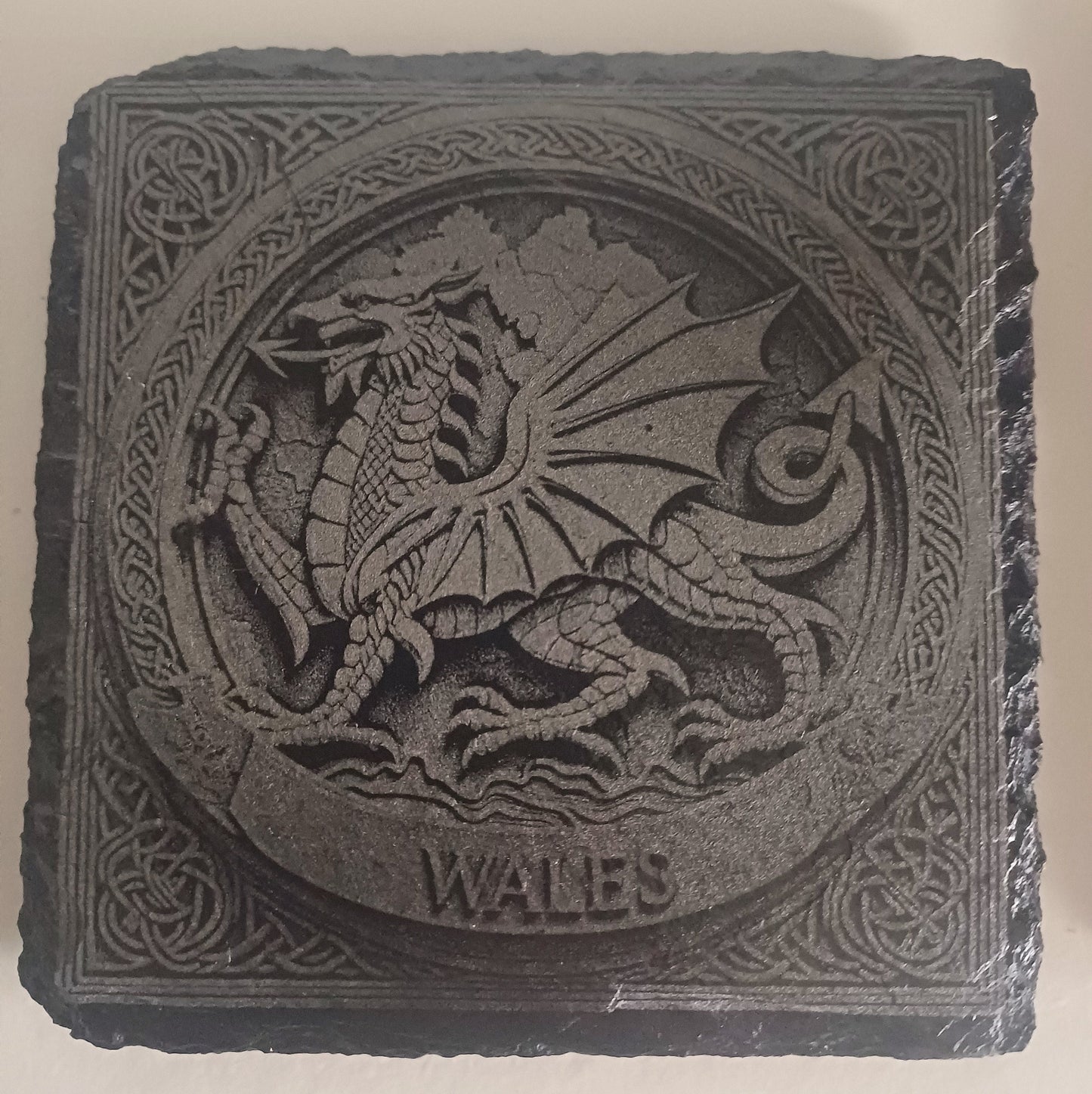 slate coasters, welsh dragon slate coasters, decorative coasters