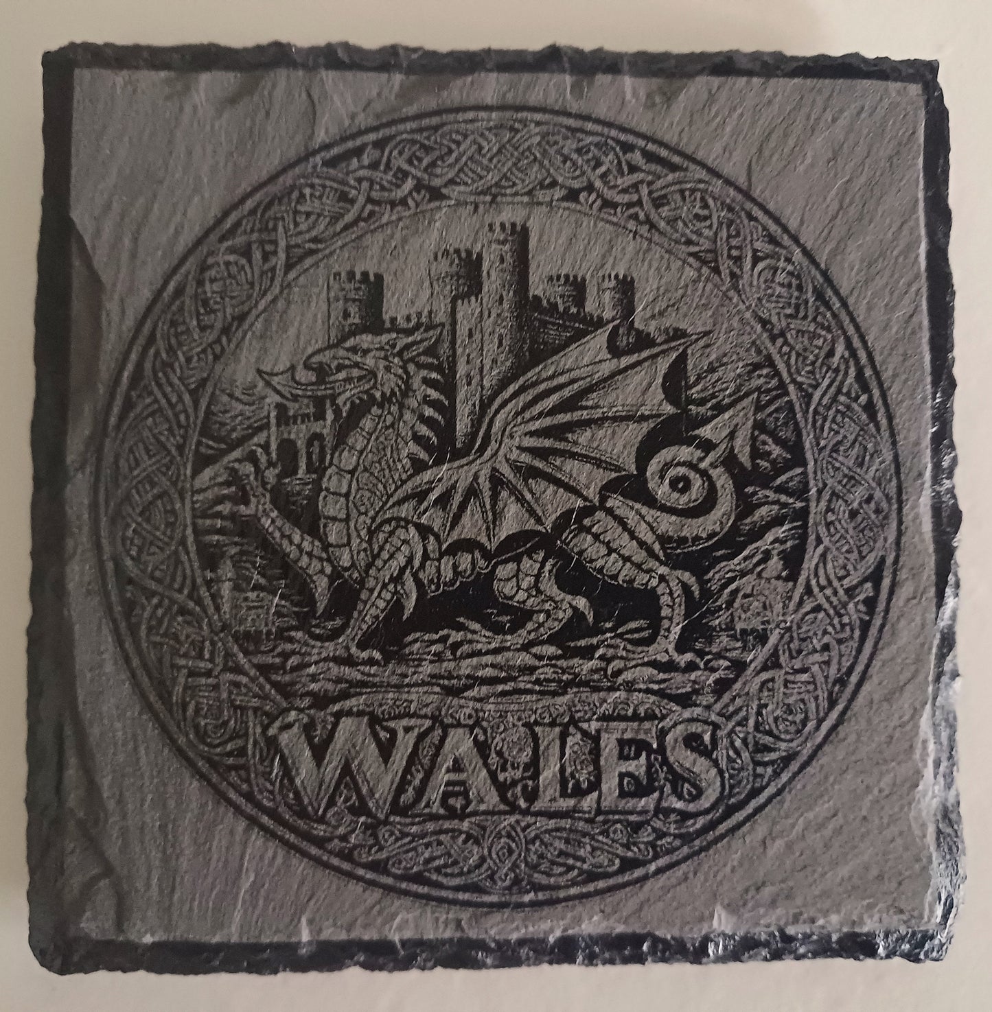 slate coasters, welsh dragon slate coasters, decorative coasters