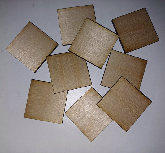 10 x wooden square craft shapes, wooden craft, square plywood shapes