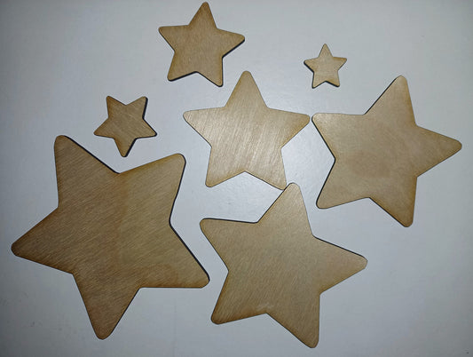 10 x Plywood star craft shapes, plywood craft shapes, craft shapes, wooden shapes