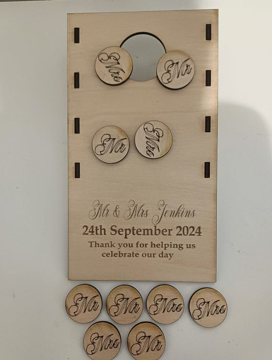 Mini Cornhole/coin toss game wedding favour party gift fun favours