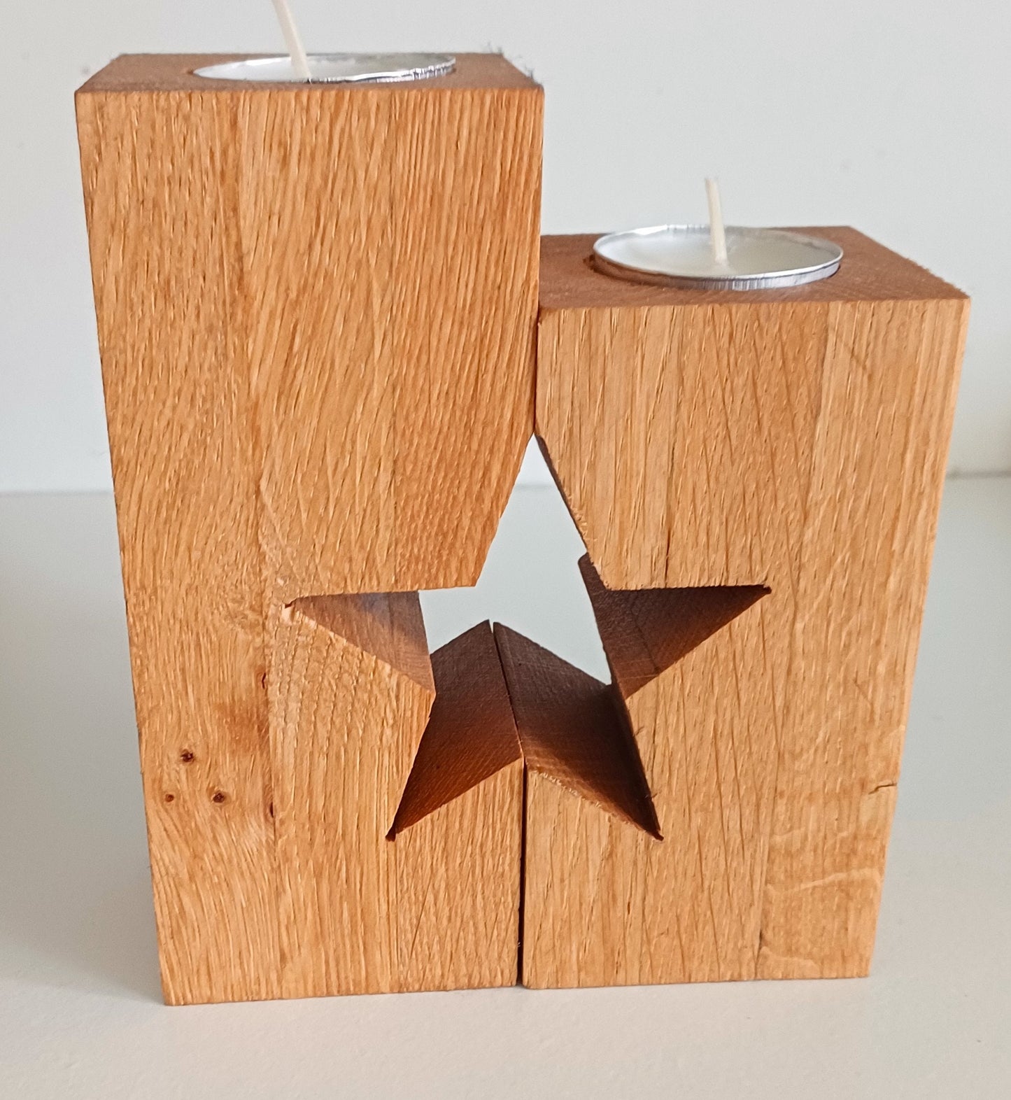 Oak star candle holder, tealight holder, gift, friends, wedding, personalised, celebration