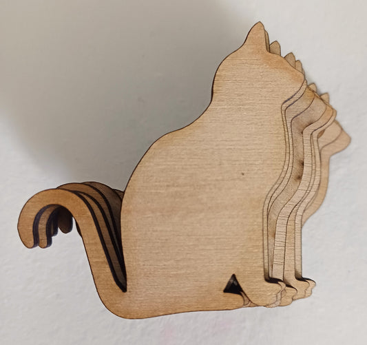 10 x wooden cat craft shape, plywood craft shape, cat outline, arts and crafts, scrap booking, children, kids, decoupage