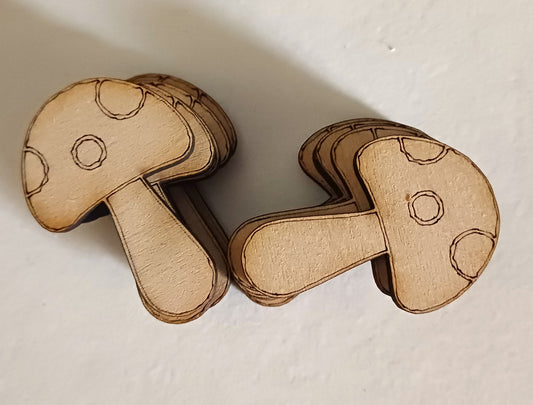 10 x wooden mushroom craft shape, plywood mushroom craft shape, natural shapes, woodland craft shapes, arts and crafts, decoupage shapes