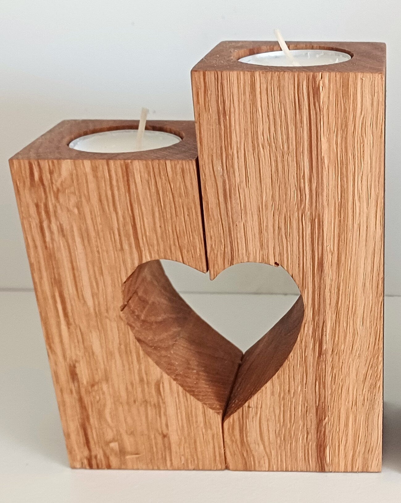 Oak heart tea light, candle holder, personalised, best friend, gift, laser engraved, handmade, wedding, engagement