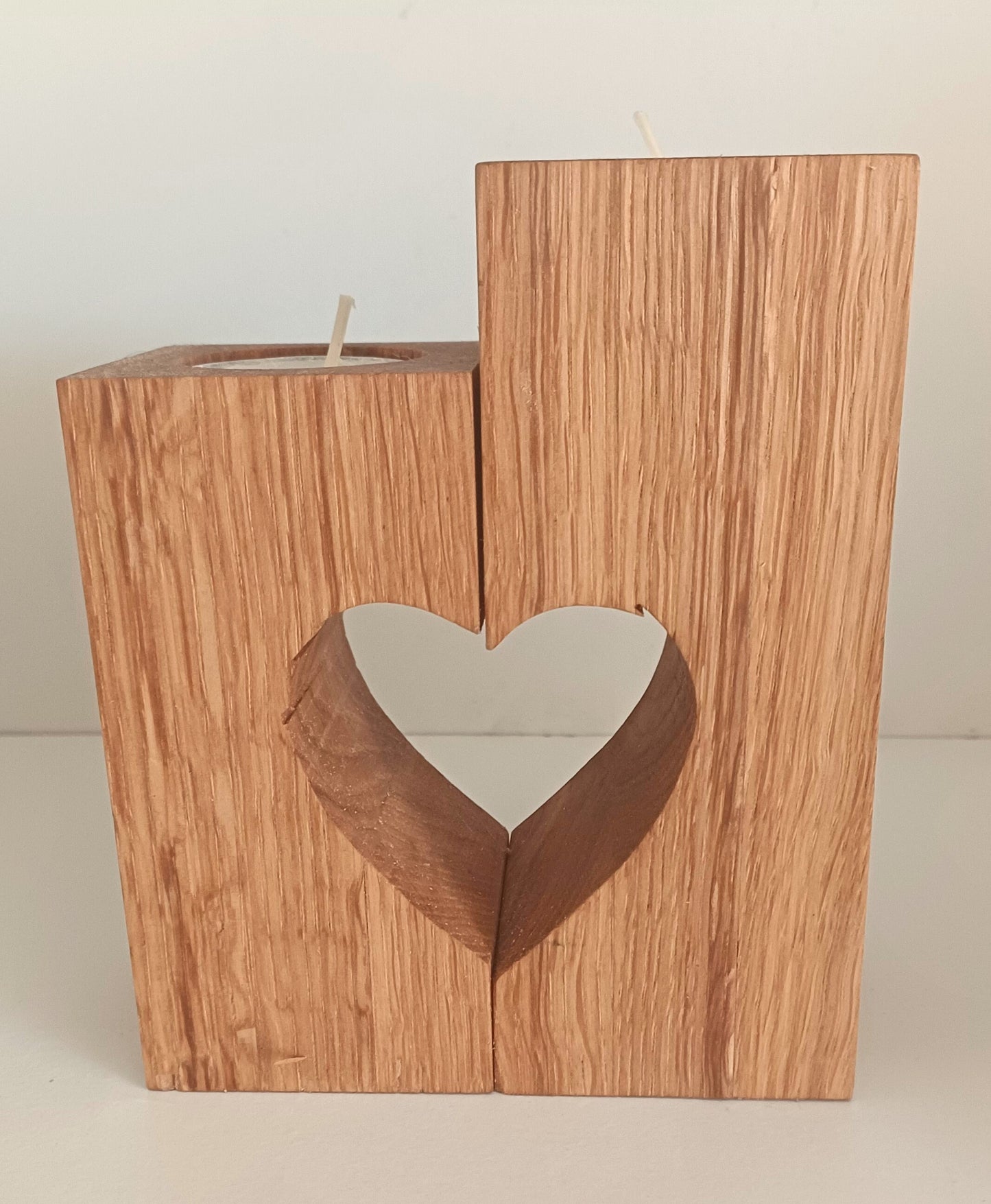 Oak heart tea light, candle holder, personalised, best friend, gift, laser engraved, handmade, wedding, engagement