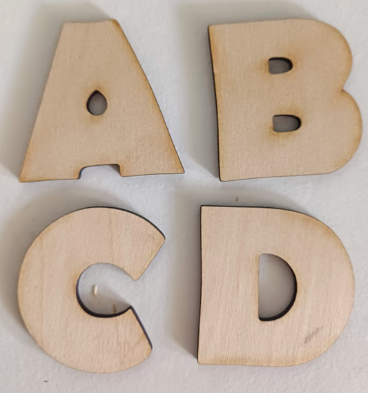 10 x Wooden letters for crafts various styles upper or lower case