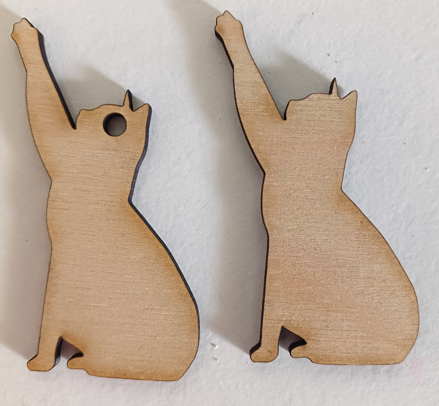 10 x wooden cat craft shapes, plywood craft shapes, arts and crafts, decoupage, crafting, jewellery making