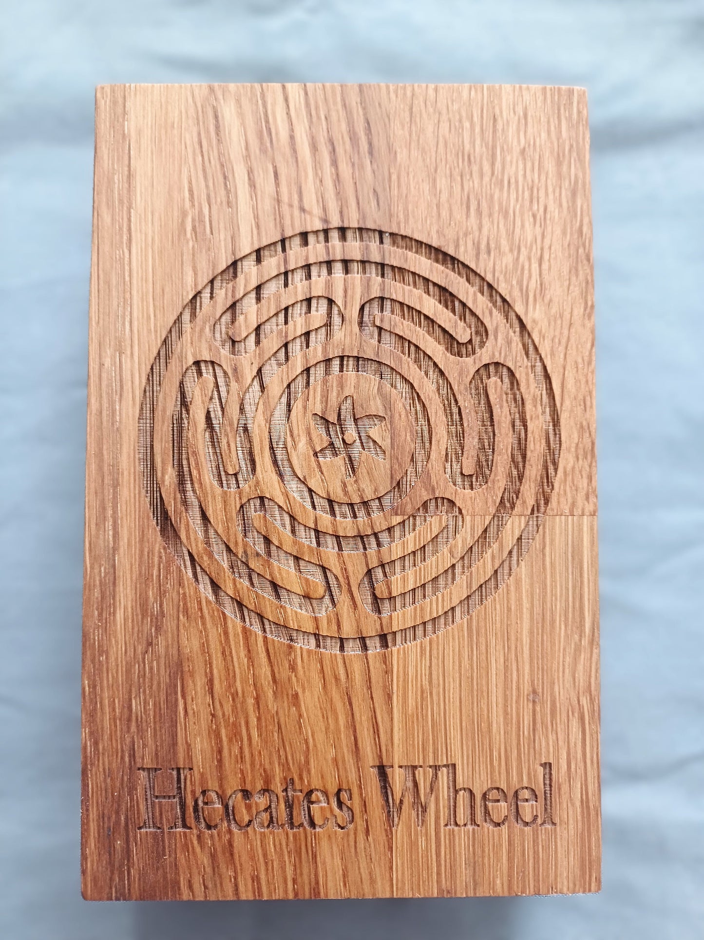 Witches symbol, protection symbols, home decor, pagan, wiccan, solid Oak, personalised, engraved