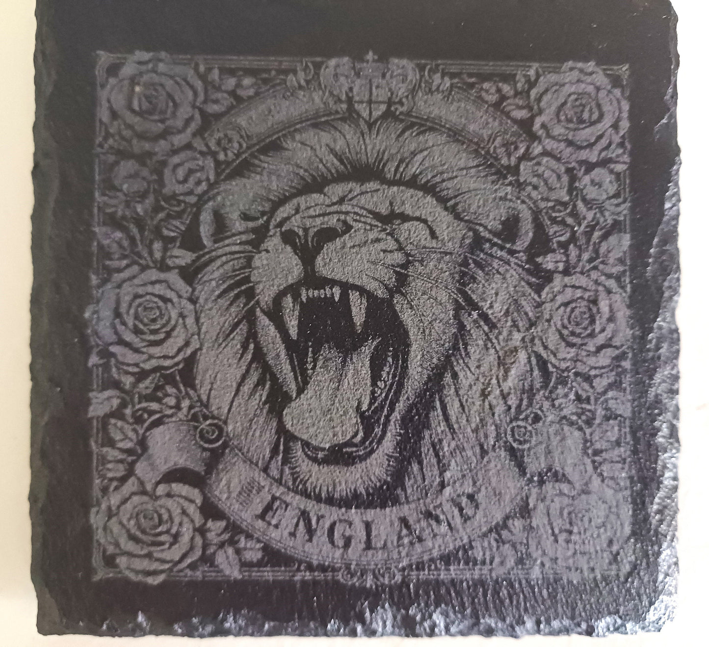 England themed slate coasters, Lion coasters, slate coasters, decorative coasters, English national animal, set of coasters, England