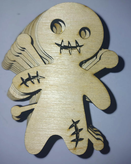 10 x Halloween craft shapes, voodoo doll craft shapes, wooden craft shapes, wooden voodoo doll shapes