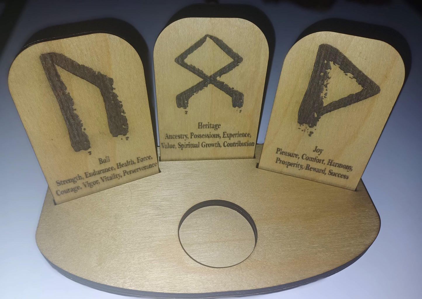 Elder Futhark Runes cards, plywood engraved runes cards, wooden runes, Elder Futhark